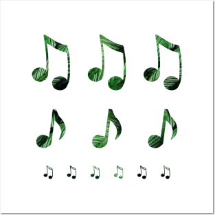 Leaf Pattern Music Notes Posters and Art